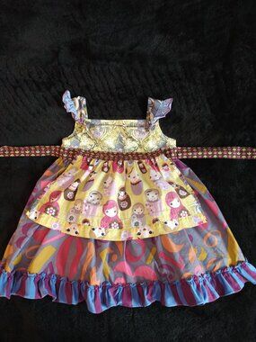 Colorful Charming Matilda Jane "Character Counts" Delaney Knot Dress Size 4